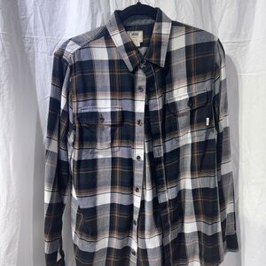 Men's Black and Brown Plaid Shirt